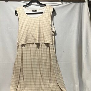Lily Cream Plaid Sleeveless Midi Dress